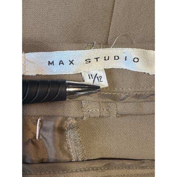 Max Studio Trousers Pleated Brown Dress Pants Size 11/12 - Picture 6 of 10